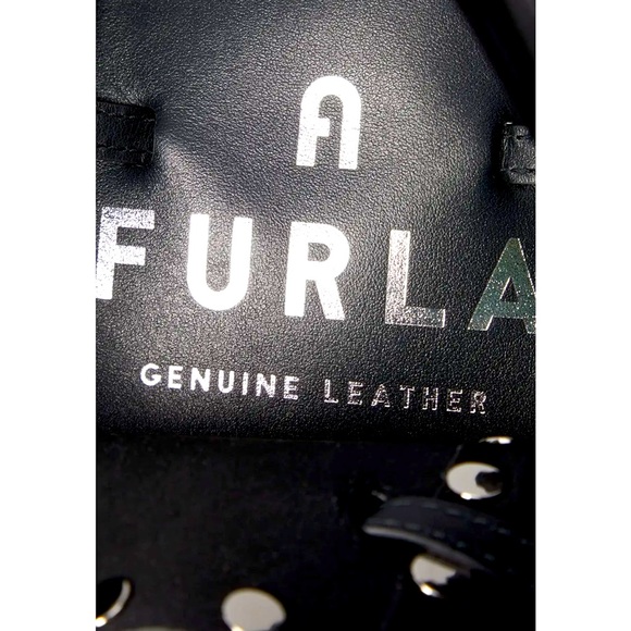 Furla BNWT Authentic Miastella Nero Mini Studded Bucket Bag Drawstring Closure - Picture 6 of 11